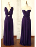 Plum Purple Jersey Multiway Wrap Convertible Bridesmaid Dress